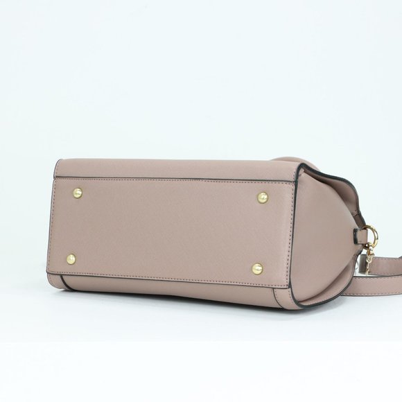 Mauve Faux Leather Purse and Wallet 2 in 1 Set Tote Cross Body Shoulder Hand Bag - Picture 3 of 12